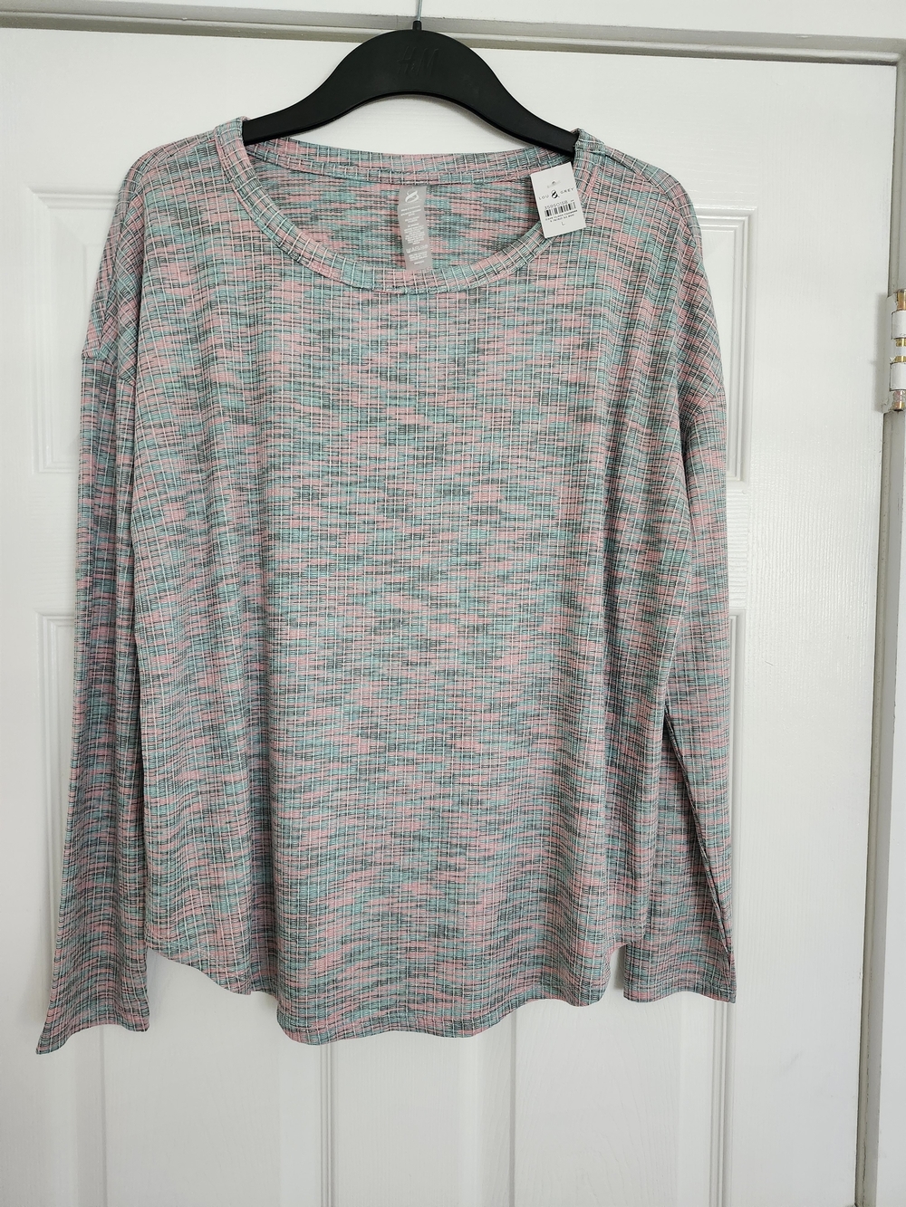 Lou & Grey Heathered Pink & Mint Long-Sleeve Crew Top